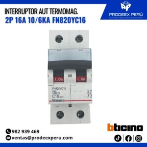 Interruptor termomagnética 2P 16A 220V | Bticino