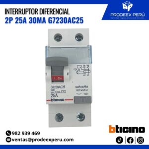 Interruptor diferencial 2P 25AMP 30MA | Bticino