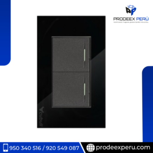 B2- INTERRUPTOR DOBLE CONMUTADOR- NEGRO ESPEJO