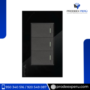 B2- INTERRUPTOR TRIPLE CONMUTADOR- NEGRO ESPEJO