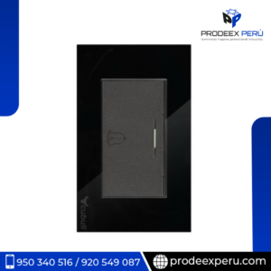 B2- PULSADOR TIMBRE CUBULL- NEGRO ESPEJO