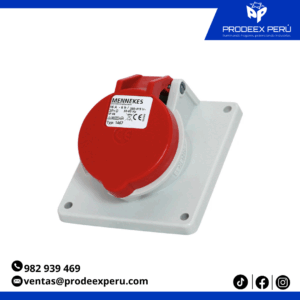 TOMA EMPOTRABLE 16AMP 2P+T 415V ROJO 9H IP44-MENNEKES