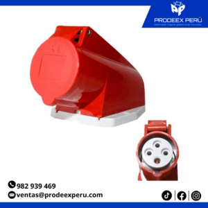 TOMA VISIBLE 16AMP 3P+T 415V ROJO 6H IP44-MENNEKES