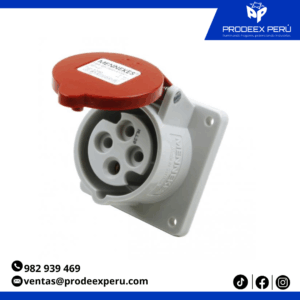 TOMA EMPOTRABLE 16AMP 3P+T 415V ROJO 6H IP44-MENNEKES