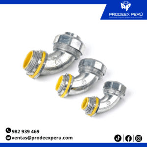 Conector Curvo Hermético 90° Liquidtight | Certificación UL | 3/8″ a 4″ | Accesorio Eléctrico