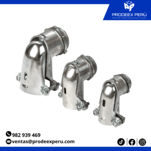 Conector Simple Curvo Liviano de Zinc para Tubería Conduit Metálica – A Prueba de Intemperie