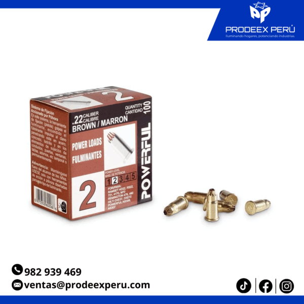 Fulminante Marrón Cal. 22 x100 | Fijación con Pólvora para Drywall y Yeso