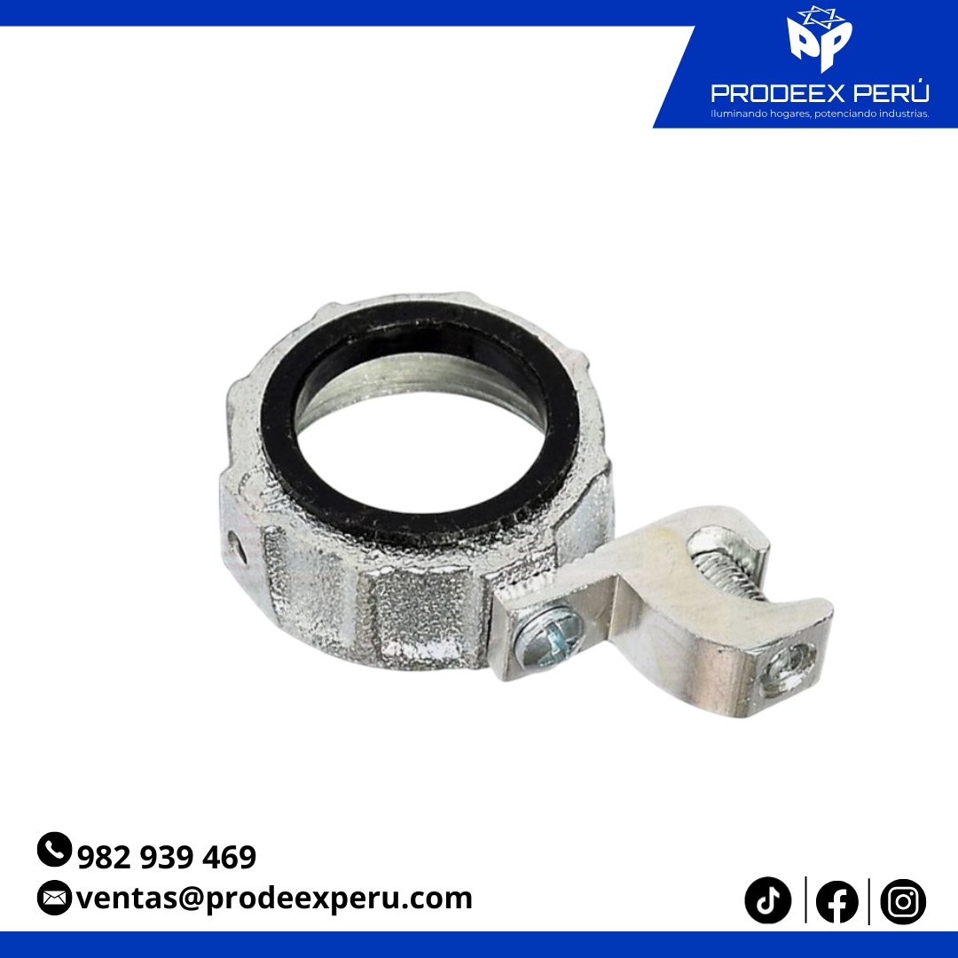 Tuerca Bushing Galvanizada con Oreja para tubería Conduit | 1/2" a 4" | UL 514B – Resistente a la Corrosión