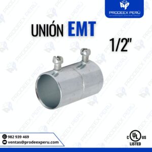 Unión EMT 1/2″ Galvanizado con Tornillo de Fijación – para Tubería y curva Eléctrica EMT