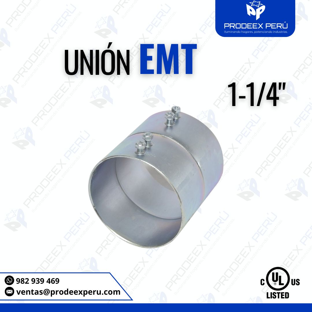 Unión EMT 1-1/4″ Galvanizado con Tornillo de Fijación – para Tubería y curva Eléctrica EMT