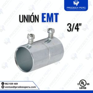 Unión EMT 3/4″ Galvanizado con Tornillo de Fijación – para Tubería y curva Eléctrica EMT