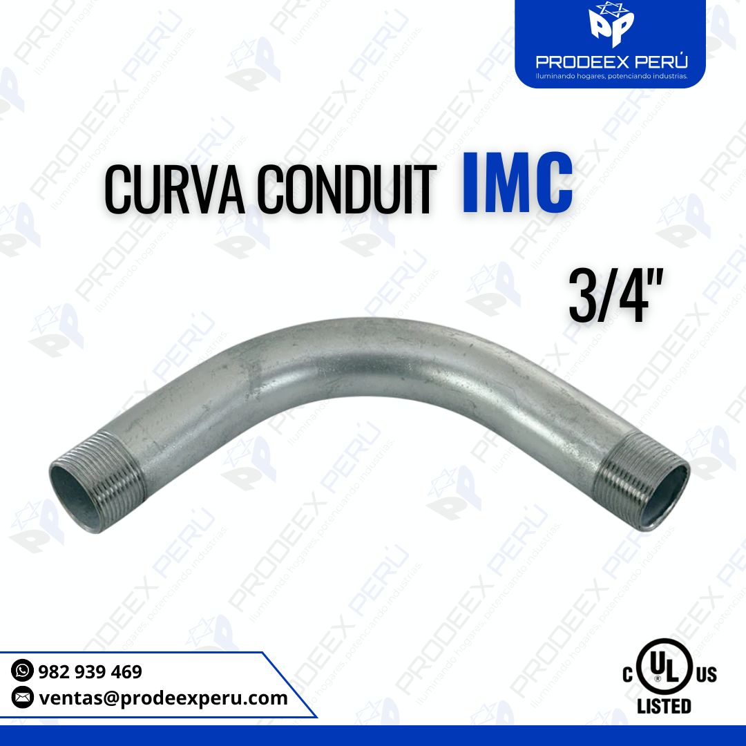 Curva IMC 3/4″ Galvanizada | Protección Anticorrosiva para Instalaciones Eléctricas