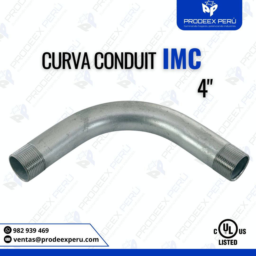 Curva IMC 4″ Galvanizada | Alta Resistencia y Seguridad para Instalaciones Eléctricas Industriales