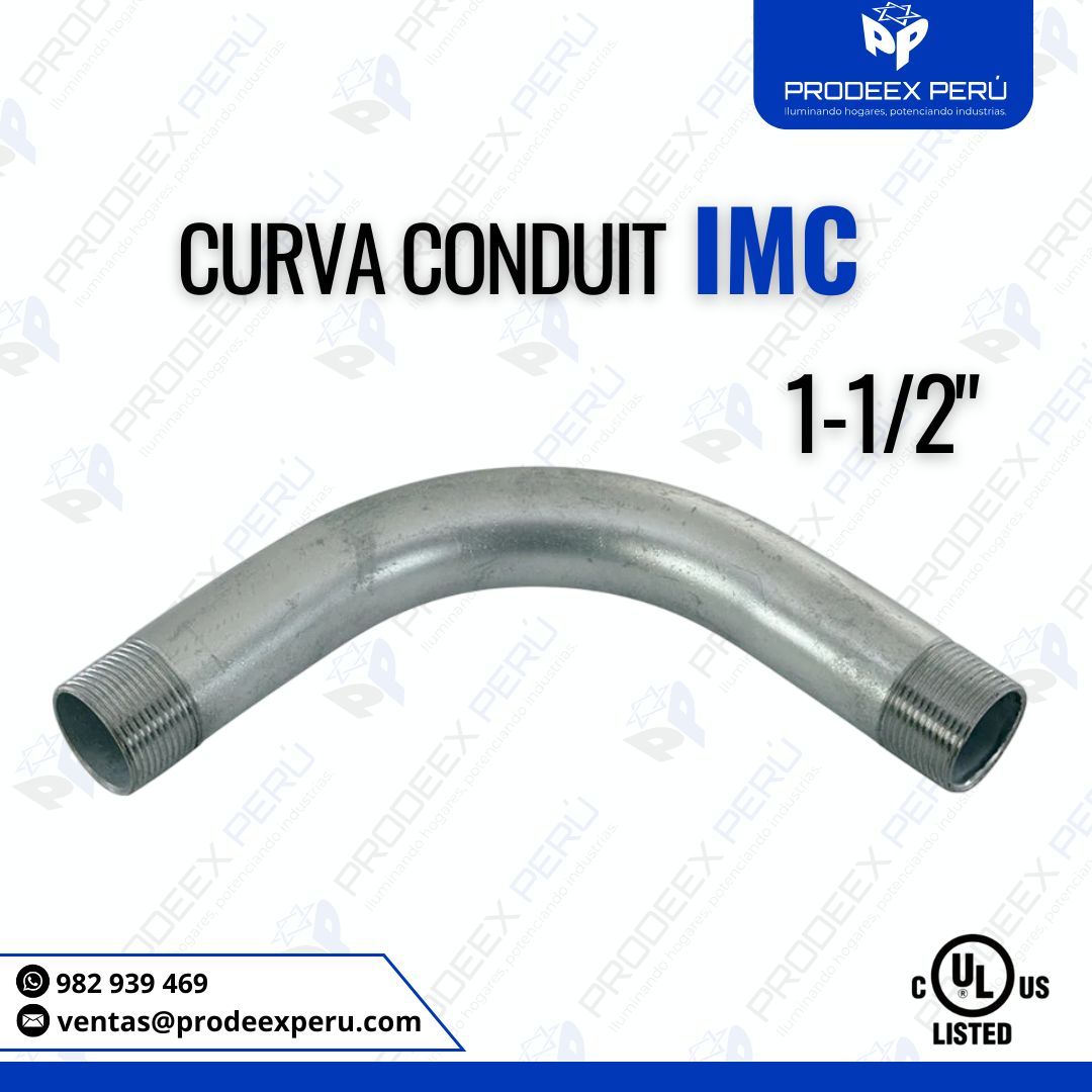 Curva IMC 1-1/2″ Galvanizada | Conducción Segura para Ambientes Industriales