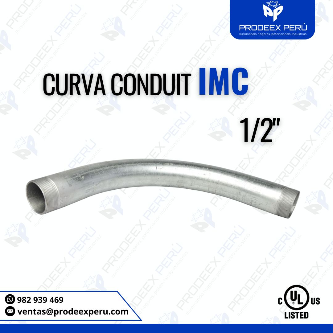 Curva IMC 1/2″ Galvanizada | Conducción Eléctrica Segura y Certificada