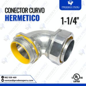 Conector Curvo Hermético 90° 1-1/4″| para tubería Conduit flexible