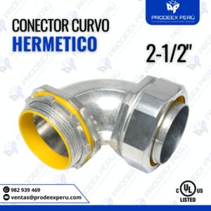 Conector Curvo Hermético 90° 2-1/2″| para tubería Conduit flexible