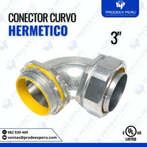 Conector Curvo Hermético 90° 4"| para tubería Conduit flexible