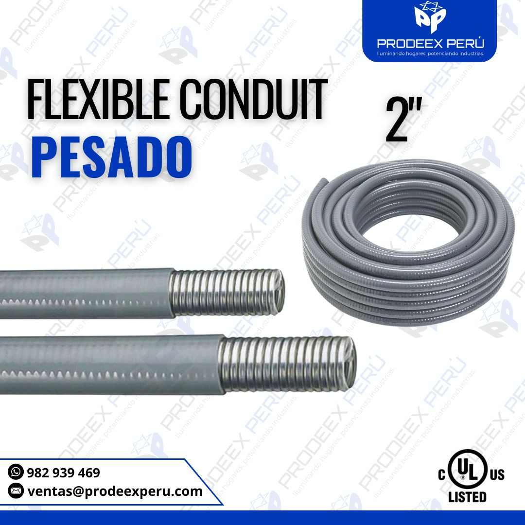 Tubería flexible Liquid Tight | pesado con forro de PVC 2″ x100mts