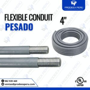 Tubería flexible Liquid Tight/pesado con forro de PVC 4" x100mts