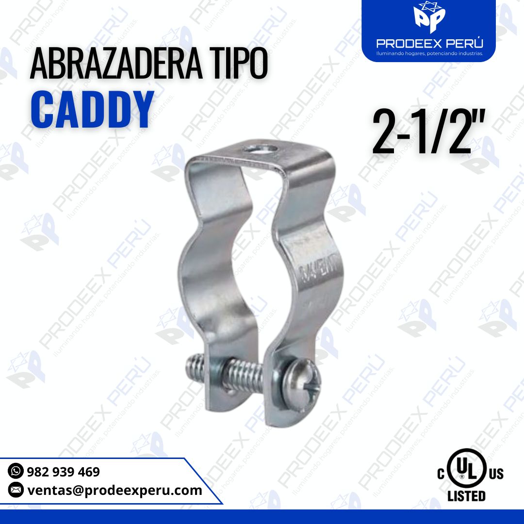 Abrazadera Tipo Caddy EMT 2"-1/2" Galvanizada con Perno