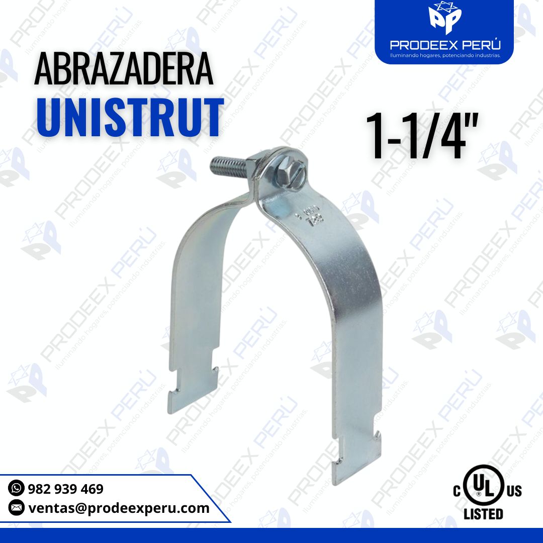 Abrazadera Unistrut Partida 1-1/4" para Instalación de Tuberías