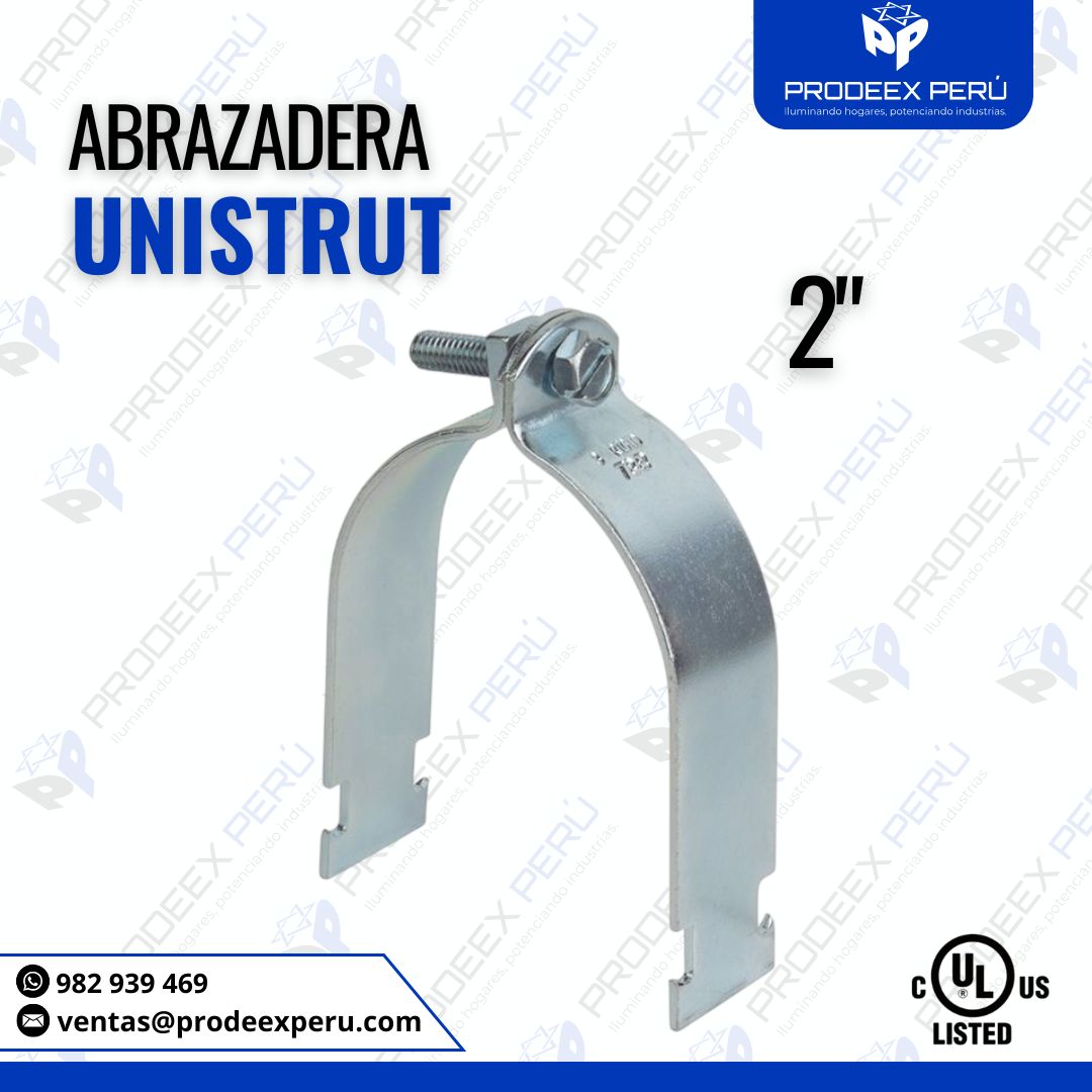 Abrazadera Unistrut Partida 2" para Montaje en Riel Unistrut