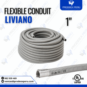 Tubería Conduit flexible| Liv. con forro de PVC 1″ x100mts