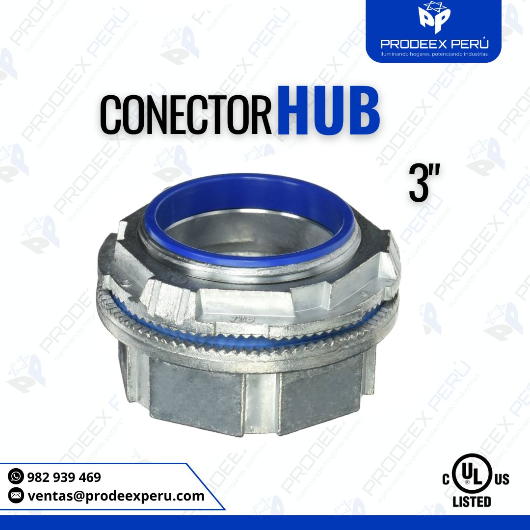 Conector HUB Eléctrico 3" Resistente a Humedad, Polvo y Aceite | Zinc UL