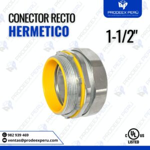 Conector Recto Hermético Liquid Tight 1-1/2" | Para tubería Conduit flexible