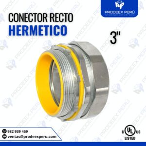 Conector Recto Hermético Liquid Tight 3" para Tubería Conduit Flexible