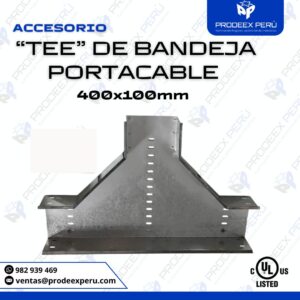 Accesorio Tee para Bandeja Portacable Tipo Ranurada400X100mm | Derivación TEE Galvanizada NEMA VE1