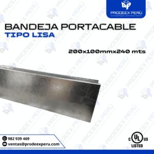 Bandeja Portacable Lisa 200x100mm x 240mts | Fabricación Galvanizada