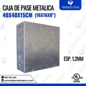Caja de Pase Metálica 40x40x15cm| Espesor 1.2mm