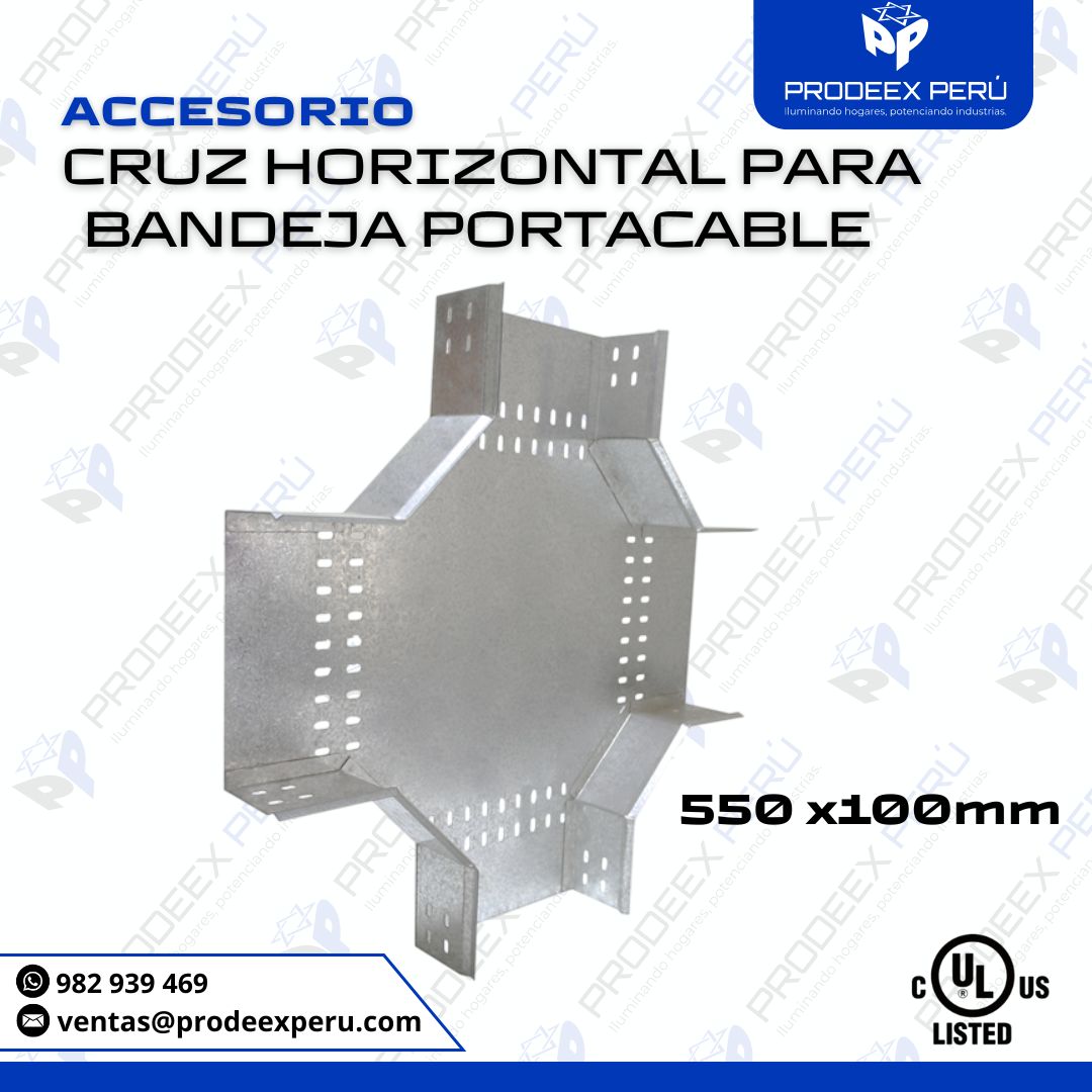 Cruz Horizontal 550x100 | Accesorio para Bandeja Portacable Galvanizada