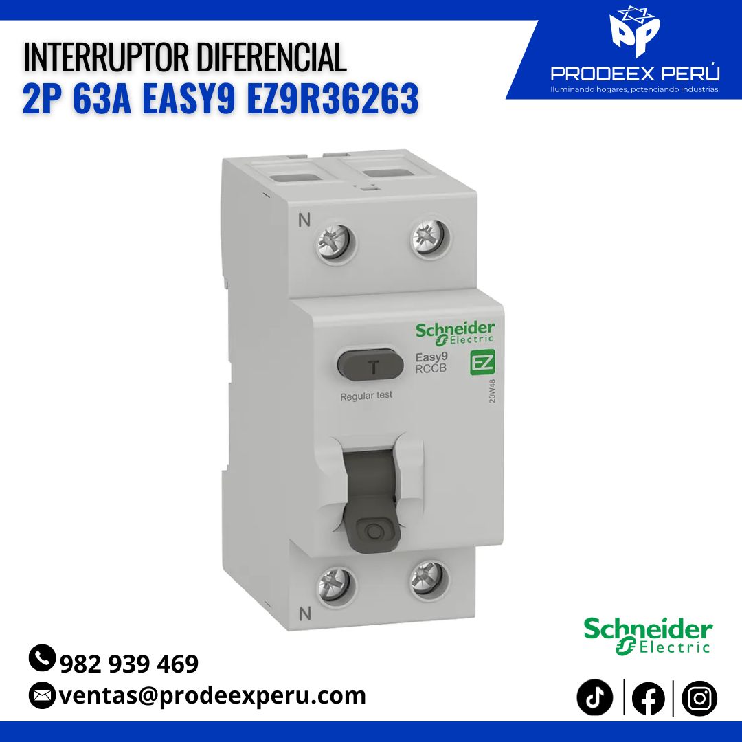 Interruptor diferencial | Schneider Electric easy9 2P 63A 230VAC