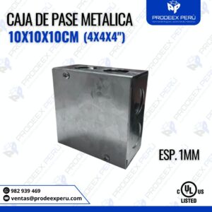 Caja de Pase Metálica 10x10x10cm| Espesor 1mm