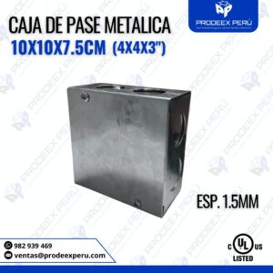 Caja de Pase Metálica 10x10x7.5cm| Espesor 1.5mm
