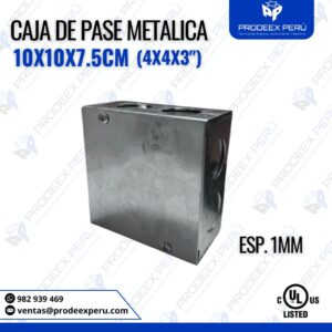 Caja de Pase Metálica 10x10x7.5cm| Espesor 1mm