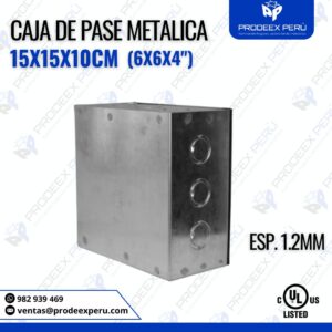 Caja de Pase Metálica 15x15x10cm| Espesor 1.2mm
