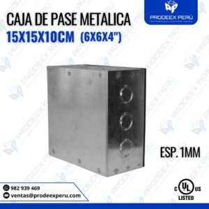 Caja de Pase Metálica 15x15x10cm| Espesor 1mm