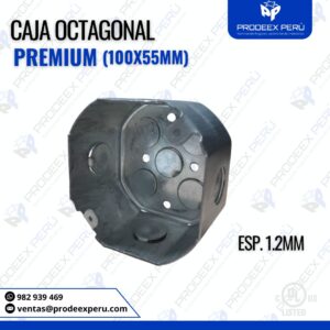 Caja Octagonal Premium 100x55mm Espesor 1.2 | Troquel 1/2″ – 3/4″- 1″