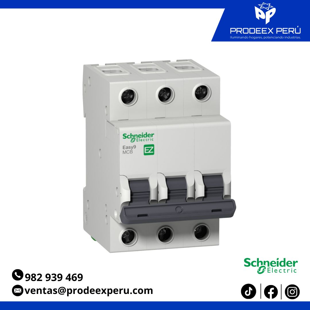 Interruptor termomagnético Trifásico| Schneider Electric Easy9 3P 50A ...
