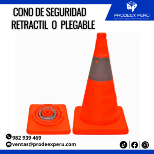Cono de Seguridad Plegable 16 Pulgadas | Cono Retráctil con Cinta Reflectiva