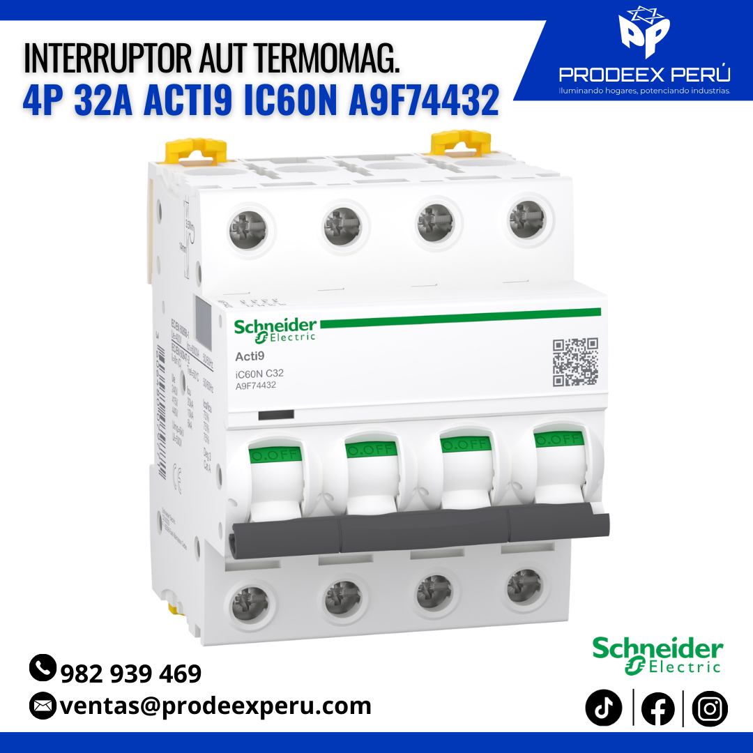 Interruptor Termomagnético 4P 32A | Schneider electric