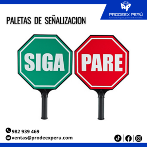Paleta de Señalización PARE y SIGA Reflectiva para Control de Tránsito