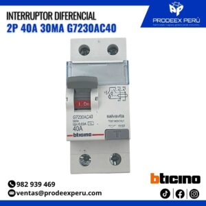 Interruptor diferencial 2P 40AMP 30MA | Bticino