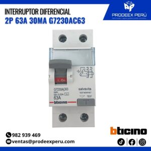 Interruptor diferencial 2P 63AMP 30MA | Bticino