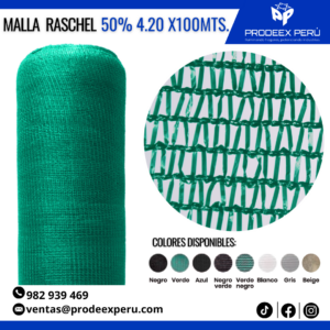 Malla Raschel 50% HDPE con Protección UV | Sombra, Agricultura y Construcción