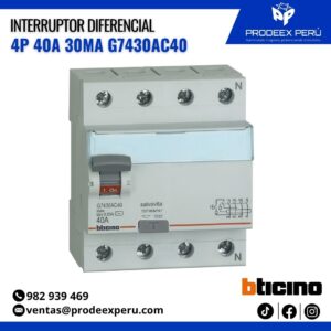 Interruptor diferencial 4P 40AMP 30 MA 220-240V| Bticino